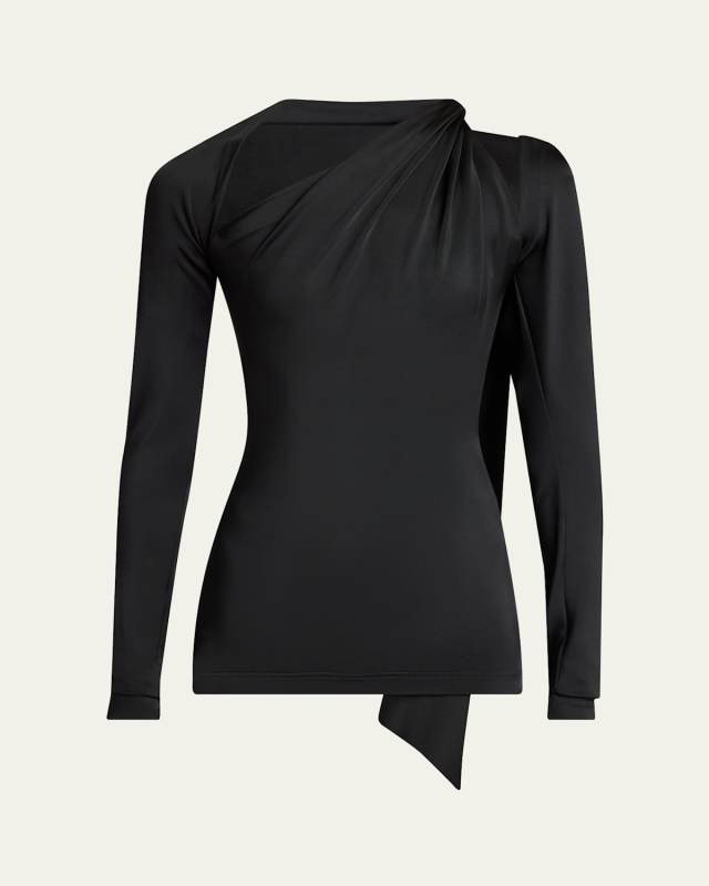 Slash Neckline Jersey Top